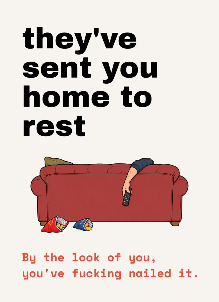 BT-HOS-001 illustrated greeting card by Blunt Trauma
