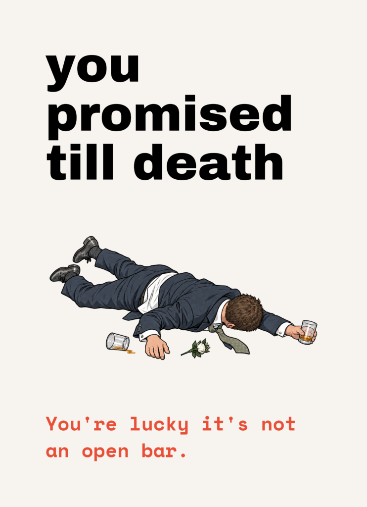 BT-WED-003 illustrated greeting card by Blunt Trauma